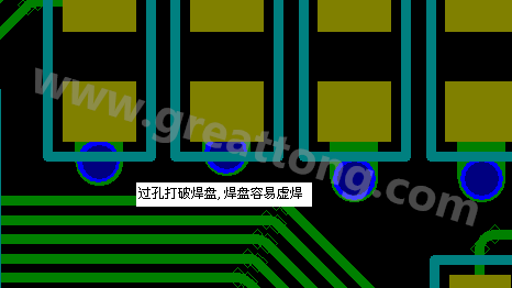 PCB設(shè)計(jì)案例分析：過孔破焊盤，造成SMT虛焊