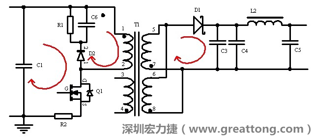 元件布局的時(shí)候，要優(yōu)先考慮高頻脈沖電流和大電流的環(huán)路面積，盡可能地減小,以抑制開關(guān)電源的輻射干擾
