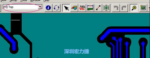 如果圖形像下圖一樣無法顯示鉆孔，只須圖（186）將紅色圈住的活動(dòng)層改為當(dāng)前顯示層即可。