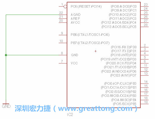 排針的用途是連接微控制器的輸出和輸入，它提供了一個(gè)平臺(tái)給焊線和針腳。
