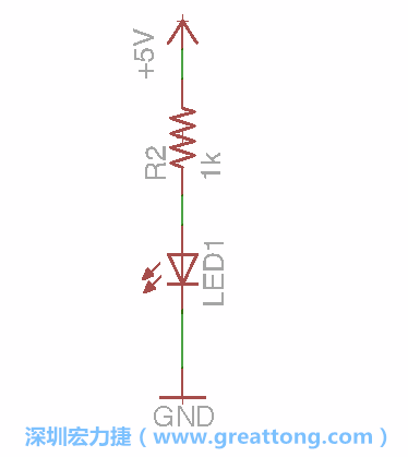 如圖所示放置一個(gè)開關(guān)（switch）、10K電阻器（10k resistor）和0.1μF的電容（0.1μF capacitor），并把開關(guān)的一端連到接地端上。