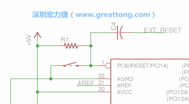 很多PCB設(shè)計(jì)者的設(shè)計(jì)不符合人體工學(xué)，他們使用很小的按鈕、不方便的元件配置和難以解讀的標(biāo)簽，千萬不要變成這樣！這次我們的設(shè)計(jì)有一個(gè)大小合適的重置按鈕（reset button）和可以清楚辨認(rèn)是否已經(jīng)接上電源的LED指示燈。