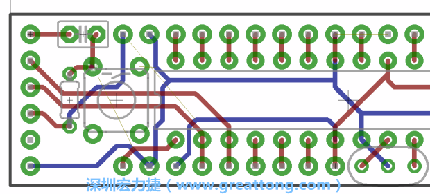 4.2. 然后在電路板的背面進行布線。