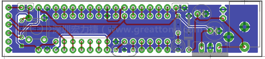 以上就是布線的所有步驟了。接下來就只剩下絲印（silk-screen）、建立Gerber檔跟drill檔和送去印刷電路板廠制作的步驟。